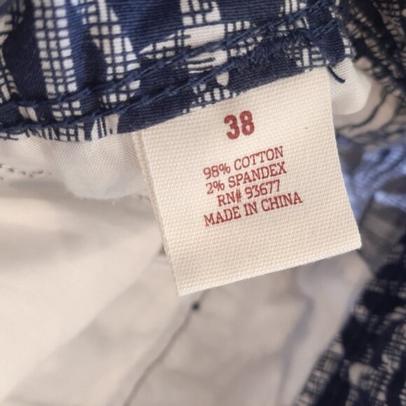 Arizona Jean Company Blue Patterned Men's Flat Front Shorts - Picture 10 of 11